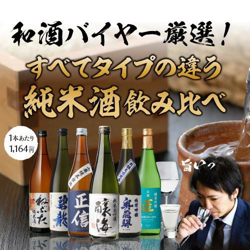 日本酒セット バイヤー厳選！タイプの違う純米酒 飲み比べセット 720ml