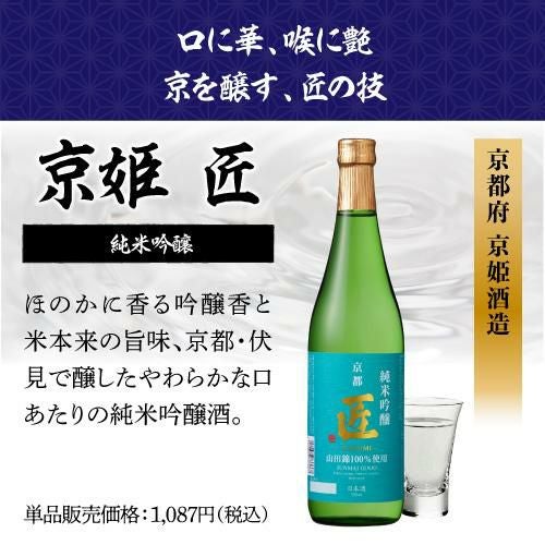 日本酒セット バイヤー厳選！タイプの違う純米酒 飲み比べセット 720ml