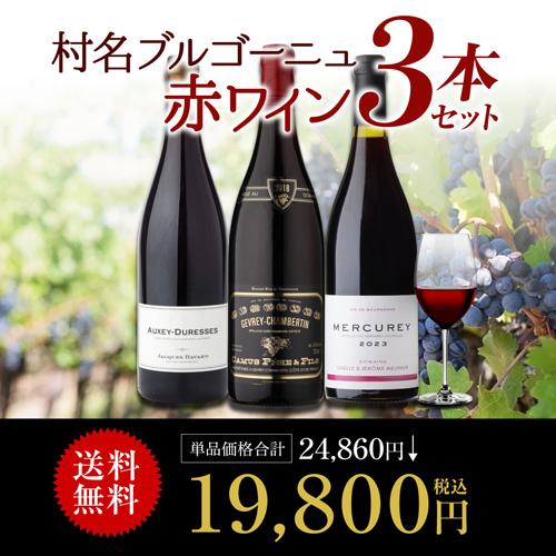 送料無料 1本あたり7,800円(税込) 村名ブルゴーニュ 赤ワイン 3本