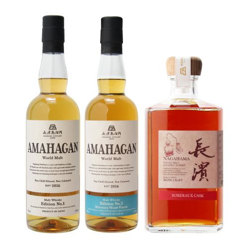 長濱蒸溜所 ウイスキー3本セット（シングルモルト長濱 ボルドーワイン