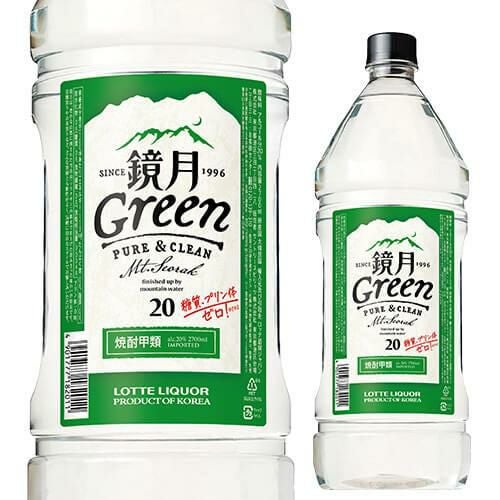 サントリー 鏡月グリーン 20°700ml瓶×12本韓国焼酎【ケース(12本入