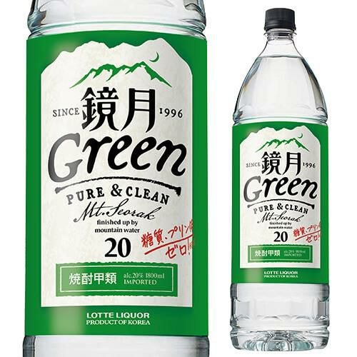 サントリー 鏡月グリーン 20°1.8Lペット 韓国焼酎 | リカマン オンライン