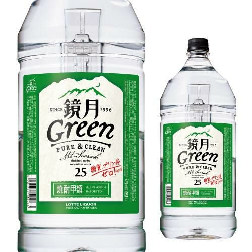 鏡月グリーン25°4L韓国焼酎 長S | リカマン オンライン