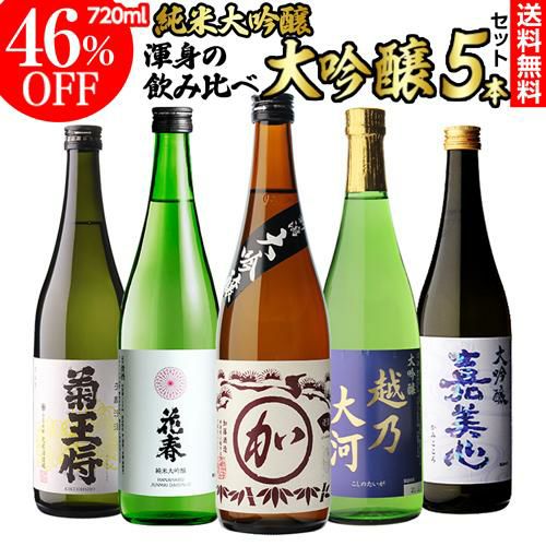 日本酒 飲み比べ 純米大吟醸入 大吟醸 720ml 5本 ギフト セット46％OFF