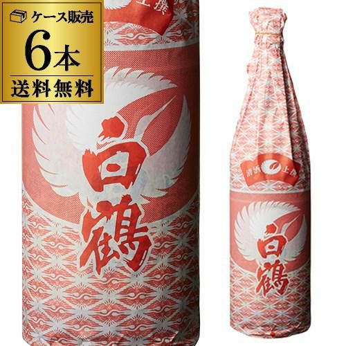 送料無料 1本あたり1,480円税別 日本酒 辛口 白鶴 上撰 1.8L瓶 15度