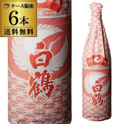 送料無料 1本あたり1,480円税別 日本酒 辛口 白鶴 上撰 1.8L瓶 15度 