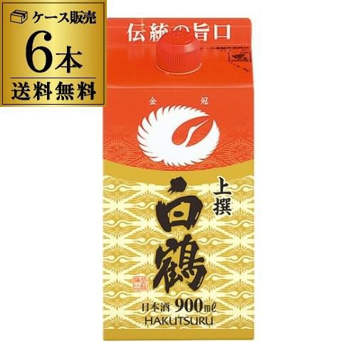送料無料 6本販売 1本あたり1,980円税別 日本酒 辛口 白鶴 特撰 1.8L