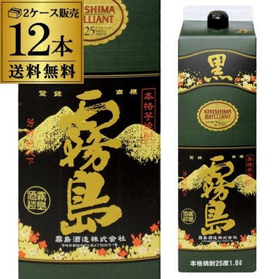 2ケース販売]《パック》黒霧島 本格芋焼酎25度 1.8Lパック×12本宮崎県 