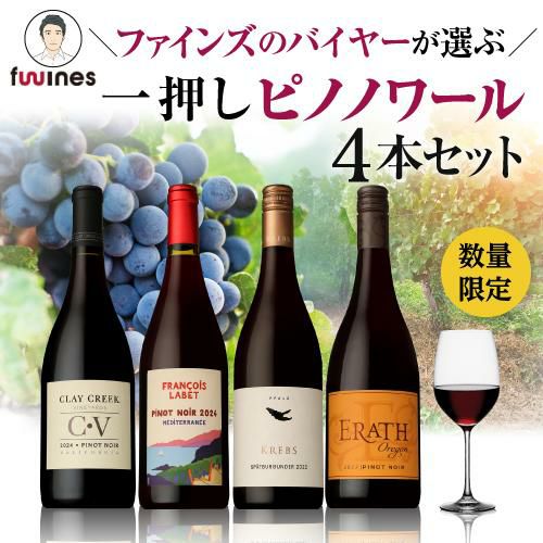 1本あたり2,700円(税込) 送料無料 一押しピノノワール赤4本セット