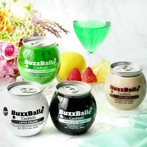ミニチュアカクテルドリームハズカムスプリング 送料無料 バズボールズ 4本セット 200ml 15度 × 4本 新感覚カクテル