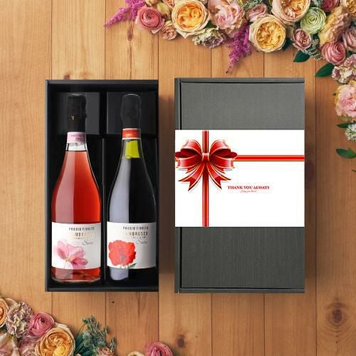 プレゼント 送料無料 イタリア 花柄ラベル ランブルスコ (微発泡ワイン