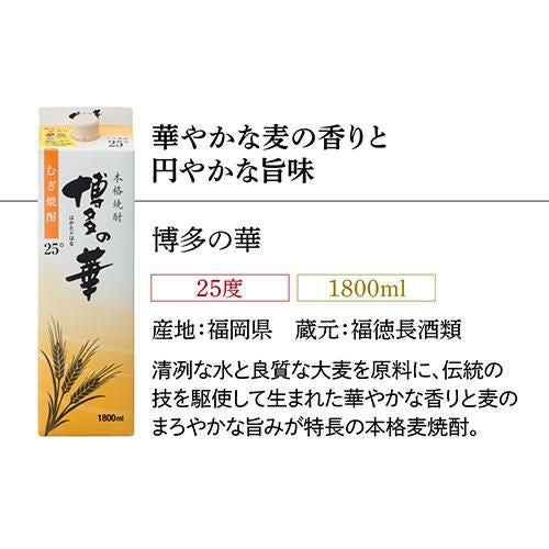 送料無料 麦焼酎 パック 飲み比べ 6本セット 1.8L 25度いいちこ 麦の
