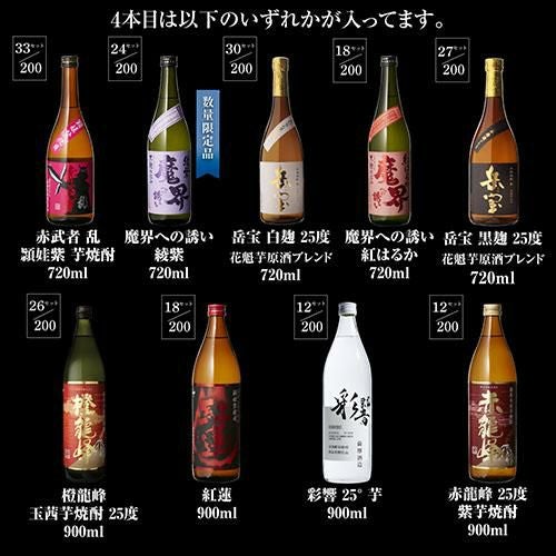 限定200セット】 焼酎福袋 500-900ml×4本セット 18弾 1/10の確率で森