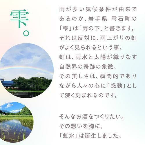 虹水 KOSUI 純米吟醸 Imperial Jade無濾過原酒 15度 720ml 6本岩手県