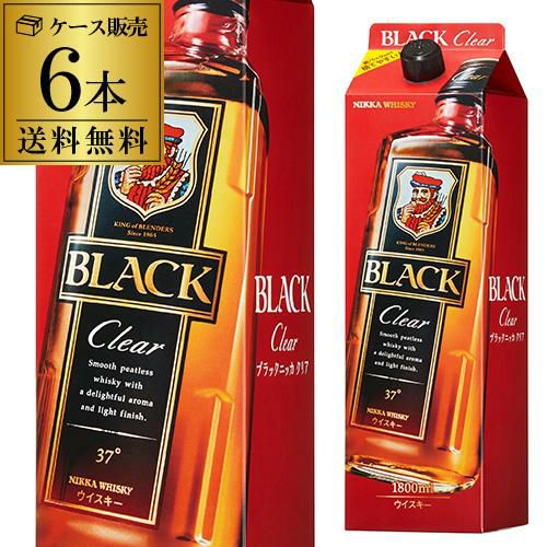 送料無料 ニッカ ブラックニッカ クリア 1800ml 37度 6本 ケース 紙 送料無料 ニッカ ブラックニッカ クリア 1800ml 37度 6本 ケース 紙