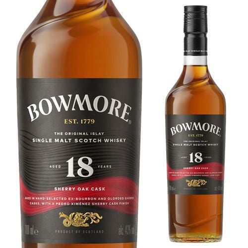 BOWMORE 18年 シェリーカスク700ml 43% ボウモア シェリー 18年 700ml 43度 正規 日本初上陸 ウイスキー