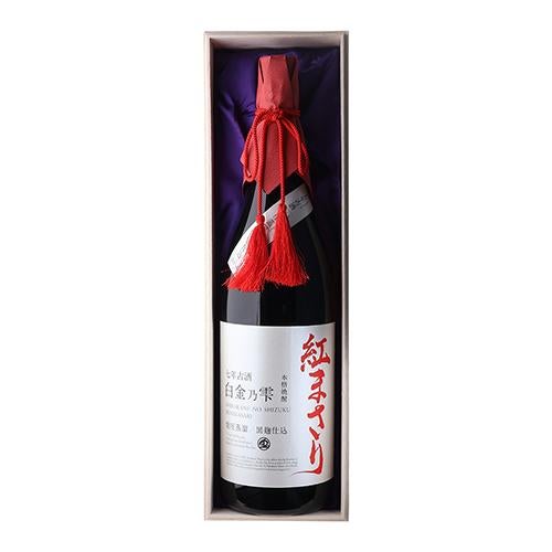 送料無料 芋焼酎 白金乃雫 紅まさり 七年貯蔵 古酒 常圧 黒麹 25度