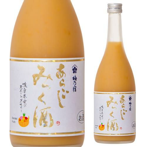もえ　梅乃宿　あらごしみかん2本、みっく酒2本、もも2本　計6本セット 梅乃宿 あらごしみかん 720ml 7度 リキュールみかん あらごし 長S